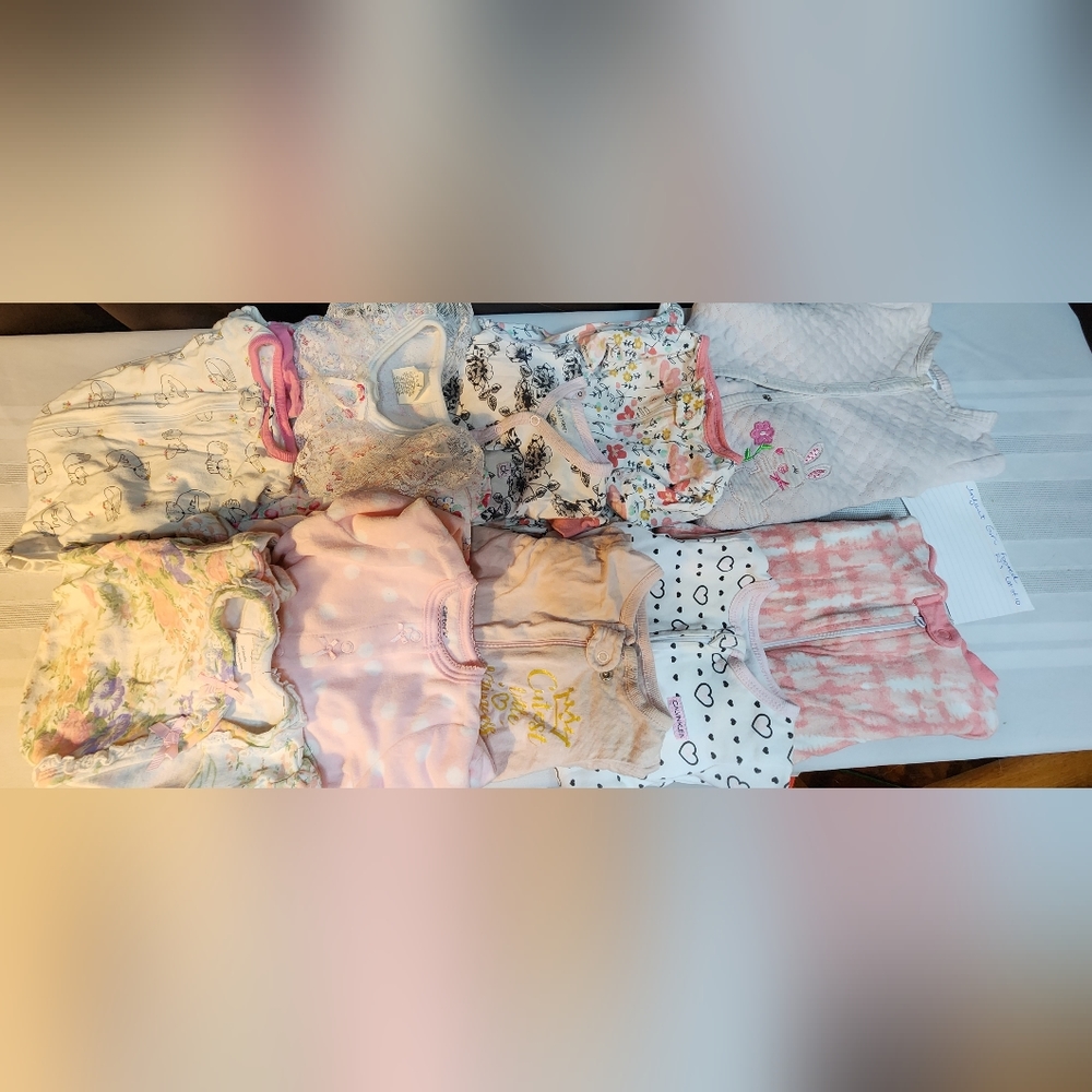 Footed One Piece Infant Girl Outfits Lot of 10 0 to 3 months